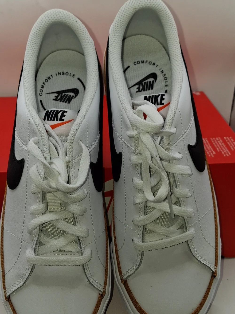 Nike Court Legacy GS White Black Brown Youth Shoes 7Y US 6UK DA5380-102